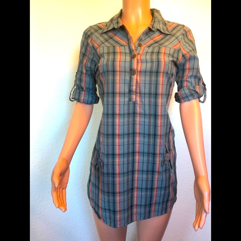 NWOT Cotton Plaid Short Shirt/Button Down Tunic